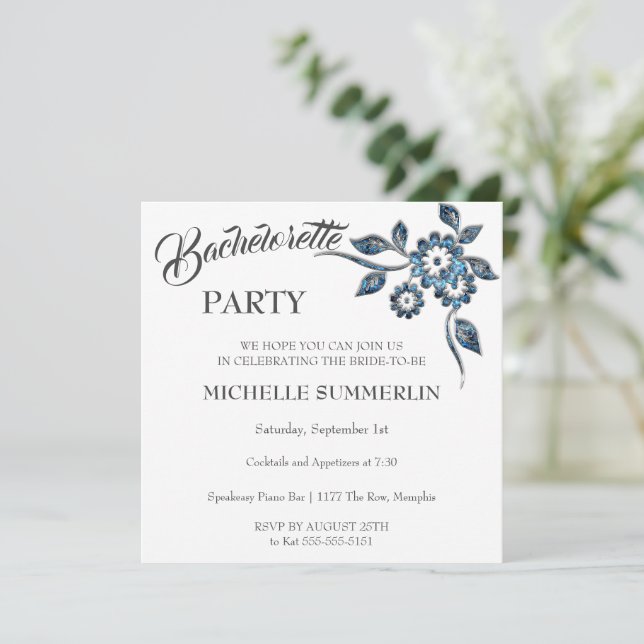 Invitation du Gem Floral Bachelorette Party (Debout devant)
