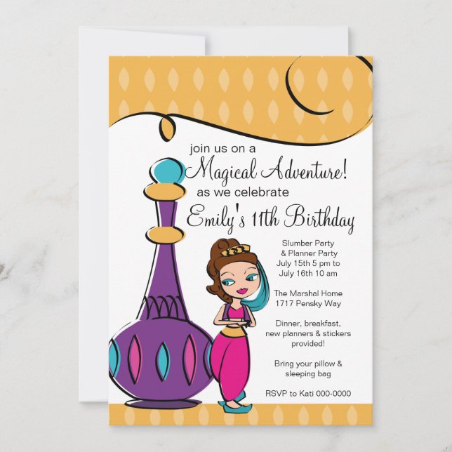 Invitation du génie et de la lampe (Devant)