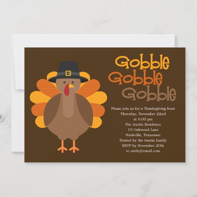 Invitation du Gobble Gobble Thanksgiving Party (Devant)