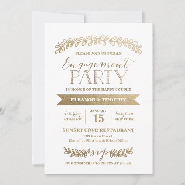Invitation du Gold Laurels Engagement Party (Devant)