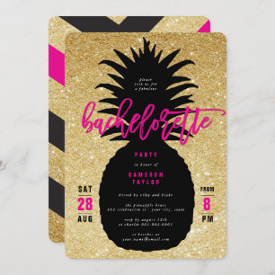 Invitation du Gold Parties scintillant Pineappy Ba