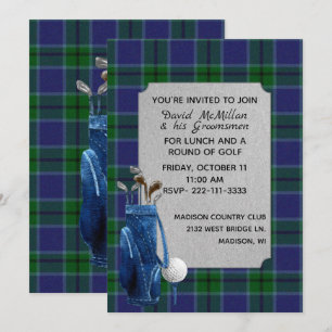 Invitation du Golf de Scott Plaid Groom