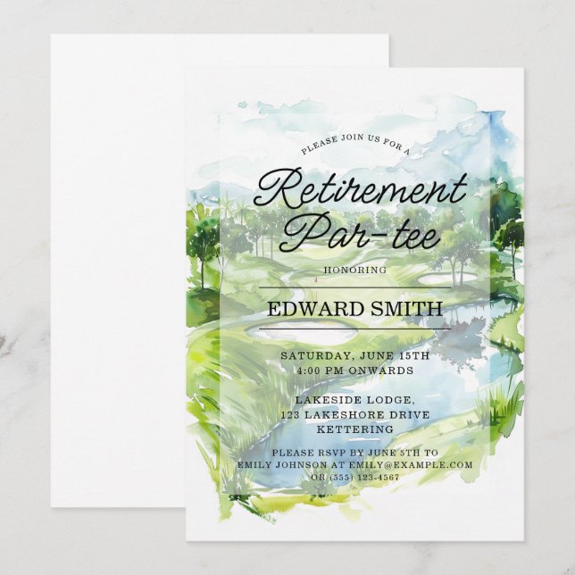 Invitation du Golfing Retirement Party (Devant / Derrière)