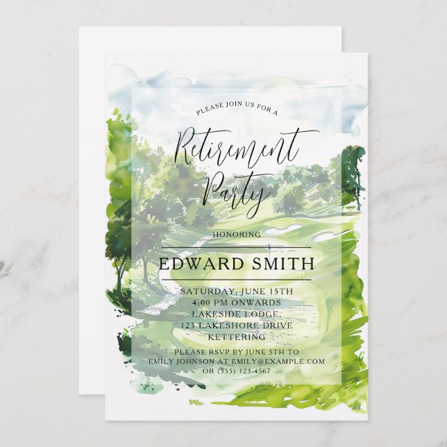 Invitation du Golfing Retirement Party (Devant / Derrière)