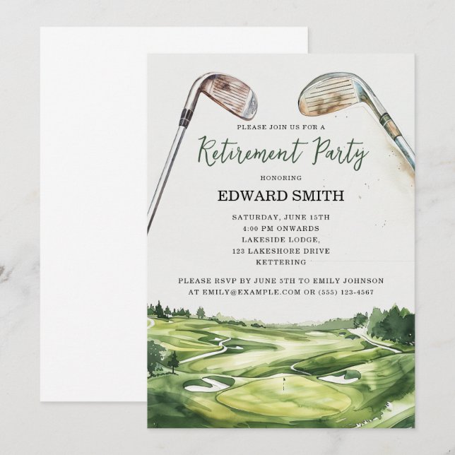 Invitation du Golfing Retirement Party (Devant / Derrière)