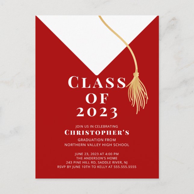 Invitation du Grad Casquette Graduation Party (Devant)