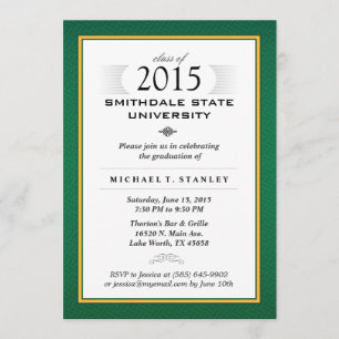 Invitation du Green & Gold Formal Graduation Party