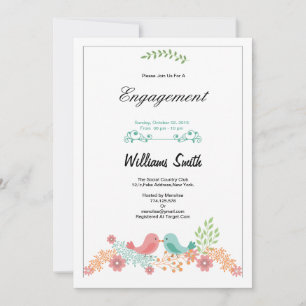 Invitation du groupe d'engagement floral romantiqu
