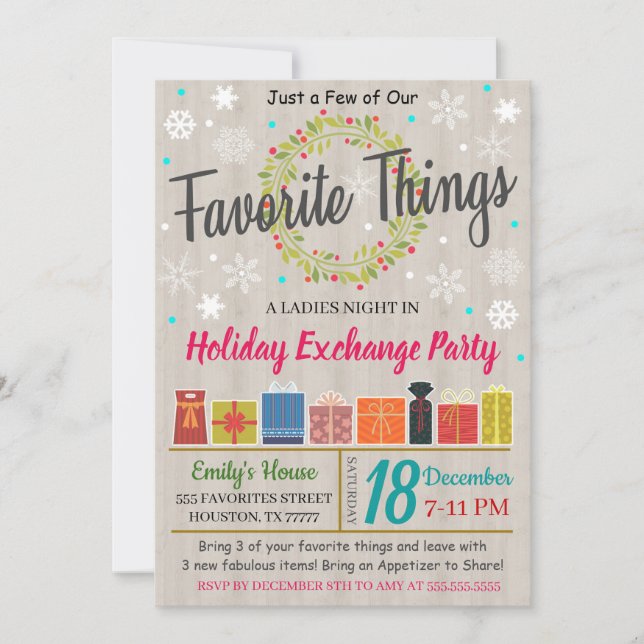 Invitation du groupe Exchange Things Favoris (Devant)