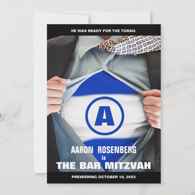 Invitation du héros Bar Mitzvah (Devant)