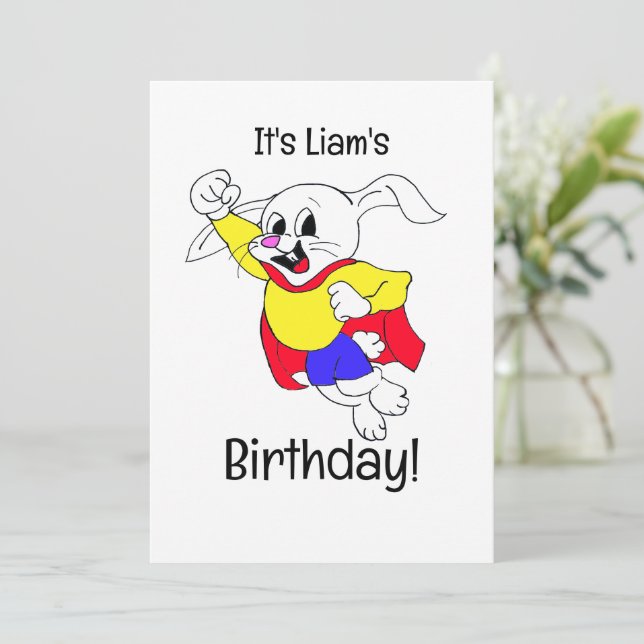 Invitation du héros du lapin d'anniversaire (Debout devant)