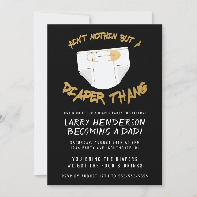 Invitation du Hip hop Diaper Party (Devant)