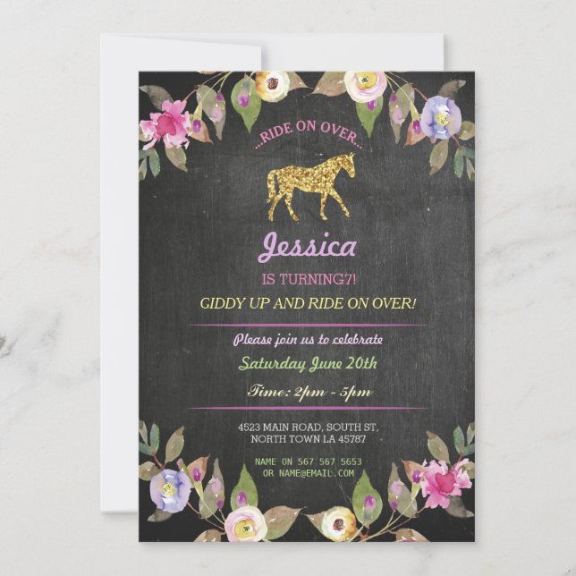 Invitation du Invitation du Horse Riding Party Pon (Devant)