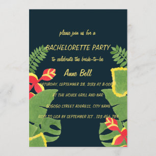 Invitation du Jardin tropical Bachelorette Party