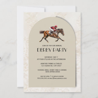 Invitation du Jockey Derby Party de la course de c