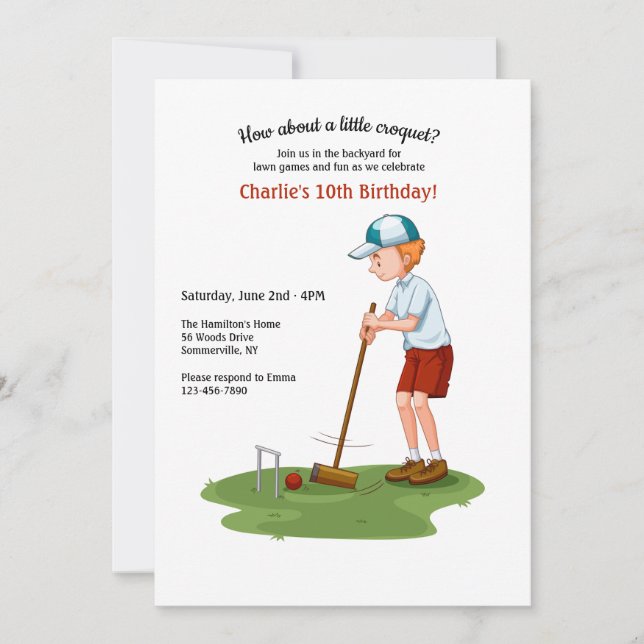 Invitation du joueur de croquet (Devant)