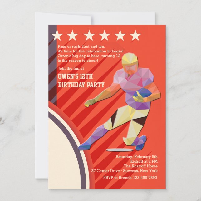 Invitation du joueur de football étoile (Devant)
