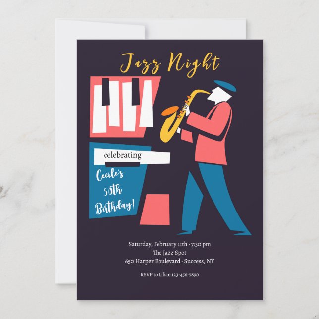 Invitation du joueur de saxophone (Devant)