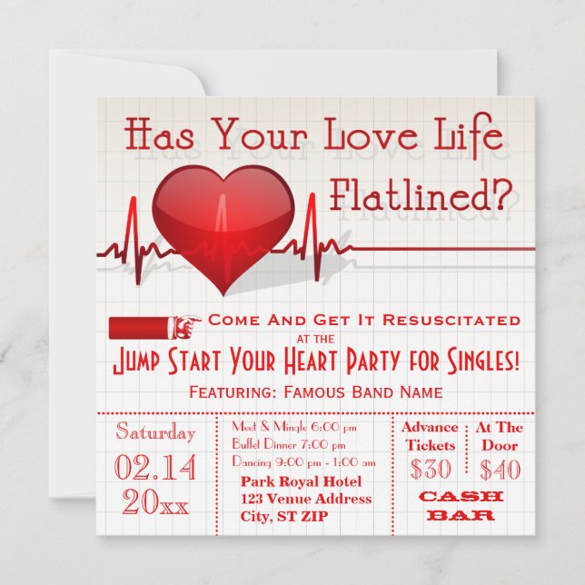 Invitation du jour d'Anti-Valentine de graphique (Devant)