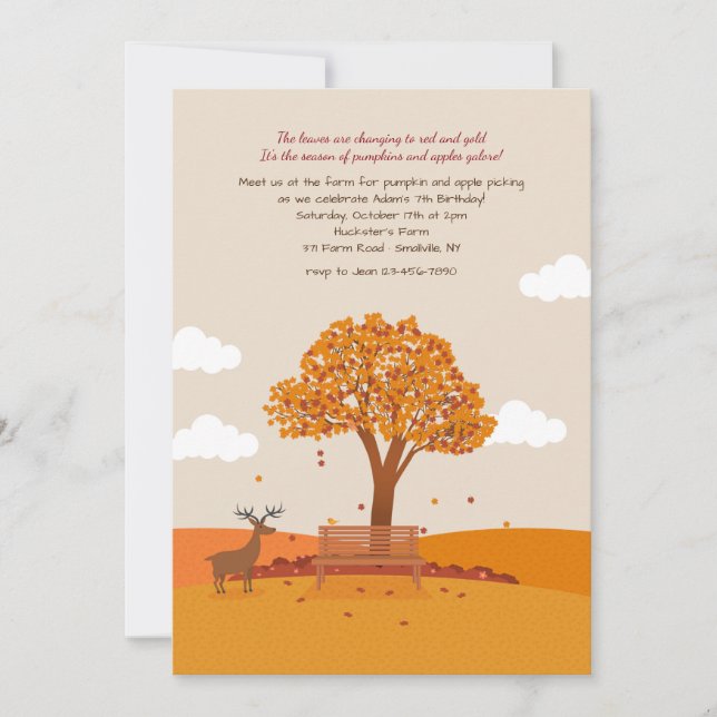 Invitation du jour d'automne (Devant)