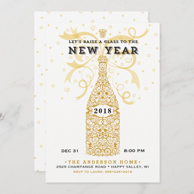 Invitation du Jour de l'An 2018 (Devant / Derrière)