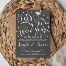 Invitation du Jour de l'An à la fête d'engagement