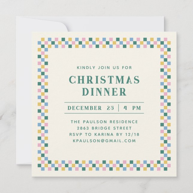 Invitation du Jour de Noël - Turquoise (Devant)