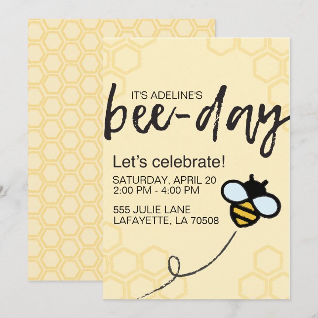 Invitation du Jour des abeilles (Devant / Derrière)