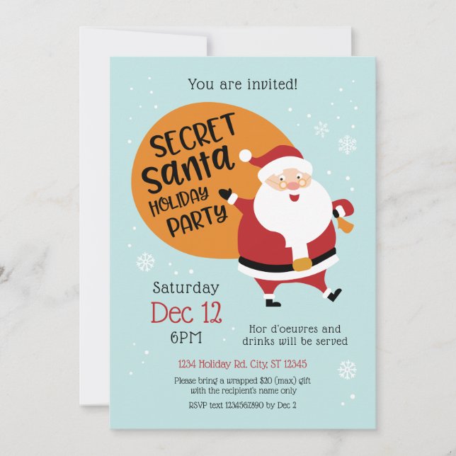 Invitation du Jour férié secret Père Noël (Devant)