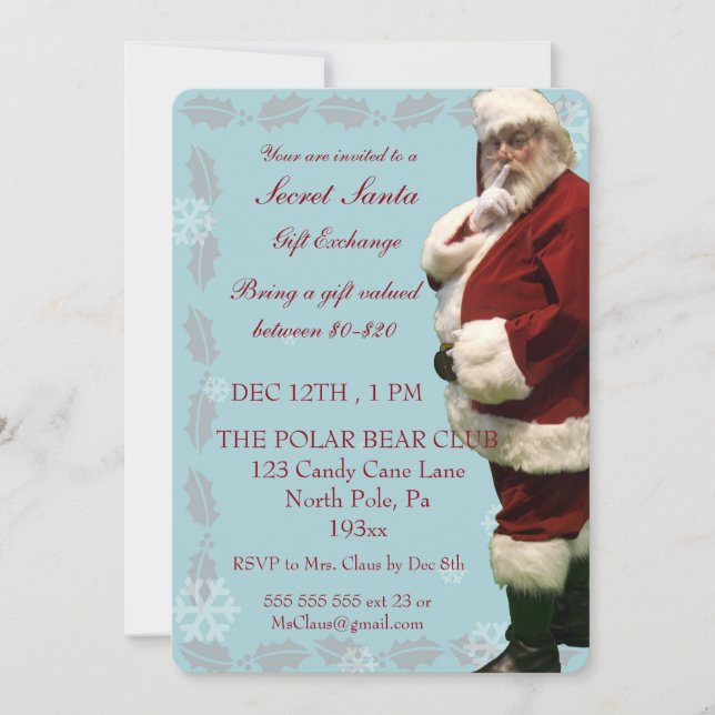 Invitation du Jour férié secret Père Noël (Devant)