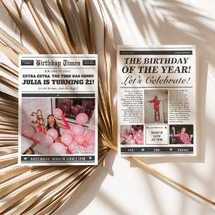 Invitation du journal d'anniversaire 21e Invitatio