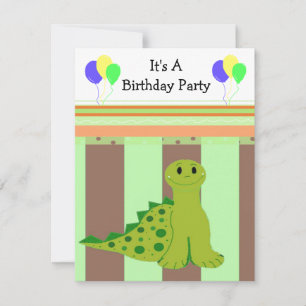Invitation du Little Green Dinosaur Party