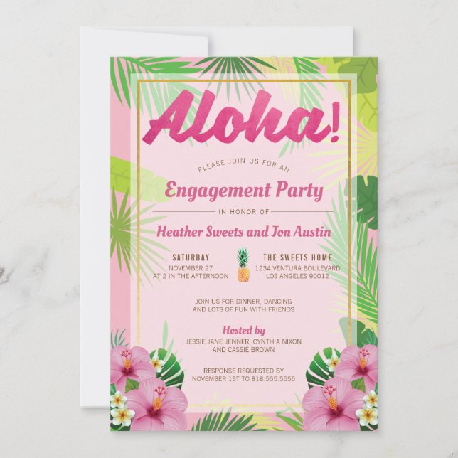 Invitation du Luau Engagement Party (Devant)