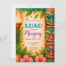 Invitation du Luau Party, Tiki Invi Tropical Edita
