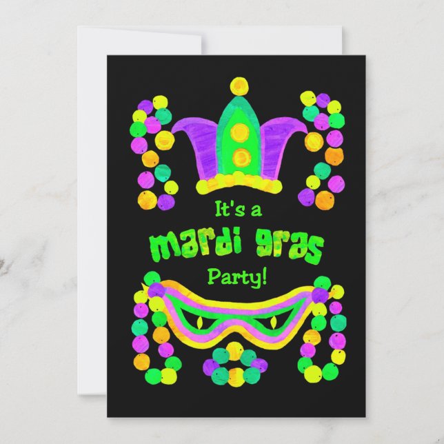 Invitation du Mardi Gras Party (Devant)