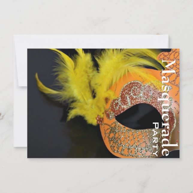 Invitation du Mardi Gras Venetian Mask Masquerade  (Devant)