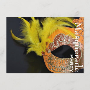 Invitation du Mardi Gras Venetian Mask Masquerade 