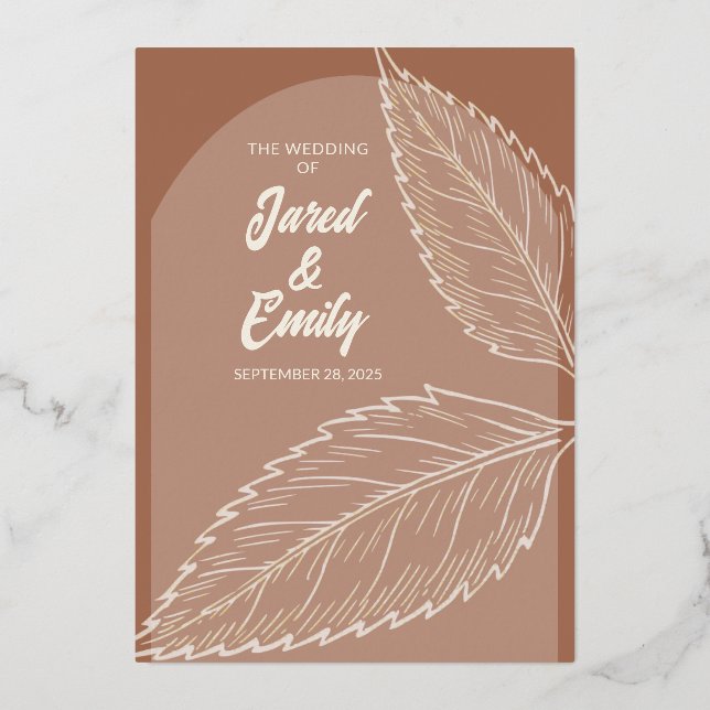 Invitation du Mariage Brown Mocha Foil (Recto)