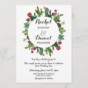 Invitation du Mariage Cactus Floral Fiesta Wreath 