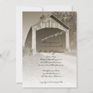 Invitation du Mariage campagnard de pont couvert r