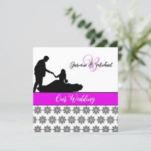 Invitation du mariage Couple Mariage damassé