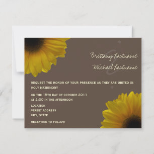 Invitation du Mariage de automne des tournesols ja