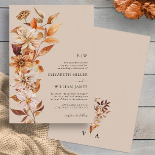 Invitation du Mariage de automne Monogramme