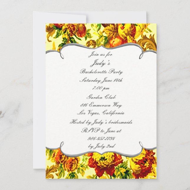 Invitation du Mariage de Bachelorette du printemps (Devant)