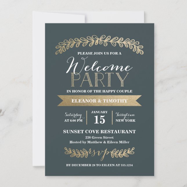 Invitation du Mariage de bienvenue des lauréats d' (Devant)
