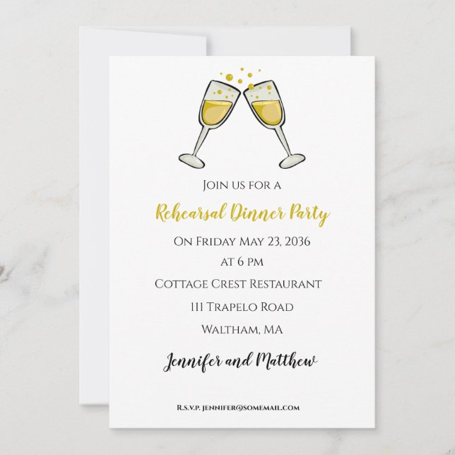 Invitation du Mariage de la répétition des lunette (Devant)