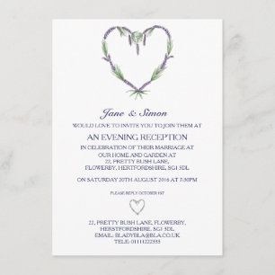 Invitation du Mariage du coeur de Lavender