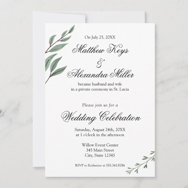 Invitation du mariage Faire-part et réception (Devant)