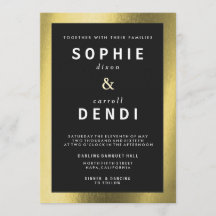Invitation du Mariage Gold Foil