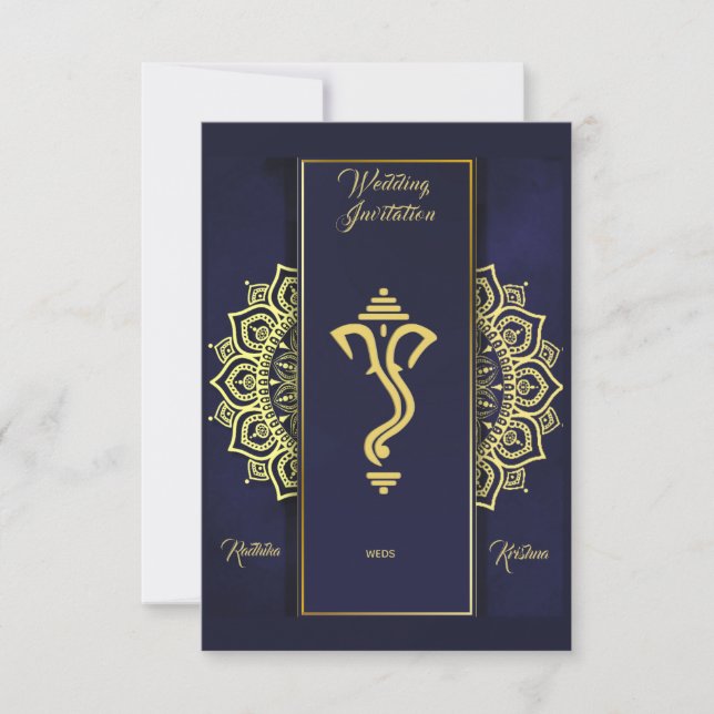 Invitation du mariage indien hindou Ganesha (Devant)